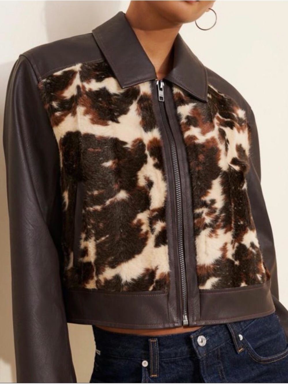 Unreal Fur Yellowstone Cow Faux Fur Jacket Jacket Womens Medium